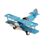 Maxbell Helicopter Model Unique Iron Airplane Model for TV Cabinet Bedroom Ornaments Blue