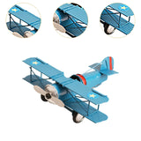 Maxbell Helicopter Model Unique Iron Airplane Model for TV Cabinet Bedroom Ornaments Blue