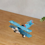 Maxbell Helicopter Model Unique Iron Airplane Model for TV Cabinet Bedroom Ornaments Blue