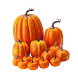 Maxbell 14x Artificial Pumpkins Fall Season Decorative Wedding Assorted Thanksgiving Orange