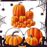 Maxbell 14x Artificial Pumpkins Fall Season Decorative Wedding Assorted Thanksgiving Orange