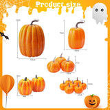 Maxbell 14x Artificial Pumpkins Fall Season Decorative Wedding Assorted Thanksgiving Orange