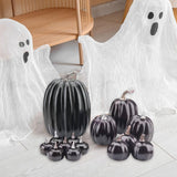 Maxbell 14x Artificial Pumpkins Fall Season Decorative Wedding Assorted Thanksgiving Black