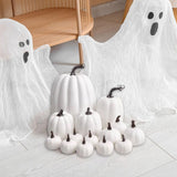 Maxbell 14x Artificial Pumpkins Fall Season Decorative Wedding Assorted Thanksgiving White