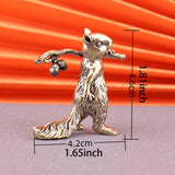 Maxbell Brass Squirrel Figurine Mini Sculpture for Bookshelf Table Housewarming Gift