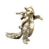 Maxbell Brass Squirrel Figurine Mini Sculpture for Bookshelf Table Housewarming Gift