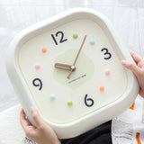 Maxbell Modern Wall Clock Easy Read Minimalist Timepiece for Office Bedroom Decor Light Green