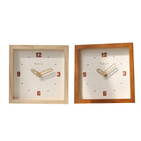Maxbell Desk Shelf Clock Gifts Square Modern Decor Clock for Sturdy Office Farmhouse brown