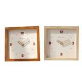 Maxbell Desk Shelf Clock Gifts Square Modern Decor Clock for Sturdy Office Farmhouse brown