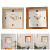 Maxbell Desk Shelf Clock Gifts Square Modern Decor Clock for Sturdy Office Farmhouse brown