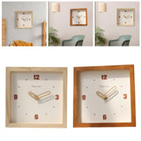 Maxbell Desk Shelf Clock Gifts Square Modern Decor Clock for Sturdy Office Farmhouse brown