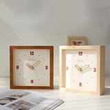 Maxbell Desk Shelf Clock Gifts Square Modern Decor Clock for Sturdy Office Farmhouse brown