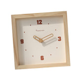 Maxbell Desk Shelf Clock Gifts Square Modern Decor Clock for Sturdy Office Farmhouse brown