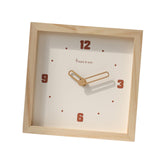 Maxbell Desk Shelf Clock Gifts Square Modern Decor Clock for Sturdy Office Farmhouse brown