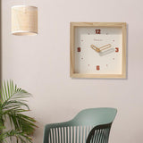 Maxbell Desk Shelf Clock Gifts Square Modern Decor Clock for Sturdy Office Farmhouse brown