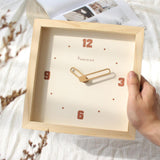 Maxbell Desk Shelf Clock Gifts Square Modern Decor Clock for Sturdy Office Farmhouse brown