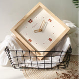 Maxbell Desk Shelf Clock Gifts Square Modern Decor Clock for Sturdy Office Farmhouse brown