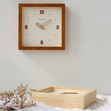 Maxbell Desk Shelf Clock Gifts Square Modern Decor Clock for Sturdy Office Farmhouse dark brown
