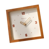 Maxbell Desk Shelf Clock Gifts Square Modern Decor Clock for Sturdy Office Farmhouse dark brown