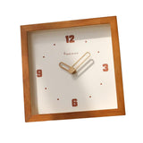Maxbell Desk Shelf Clock Gifts Square Modern Decor Clock for Sturdy Office Farmhouse dark brown