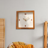 Maxbell Desk Shelf Clock Gifts Square Modern Decor Clock for Sturdy Office Farmhouse dark brown