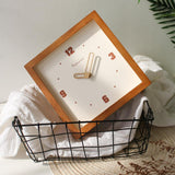 Maxbell Desk Shelf Clock Gifts Square Modern Decor Clock for Sturdy Office Farmhouse dark brown