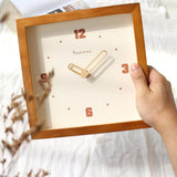 Maxbell Desk Shelf Clock Gifts Square Modern Decor Clock for Sturdy Office Farmhouse dark brown