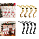 Maxbell 4 Pieces Stocking Hook Multi Uses Sturdy Garland Hook for Holiday Party Xmas Black