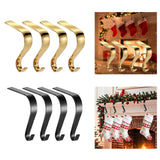Maxbell 4 Pieces Stocking Hook Multi Uses Sturdy Garland Hook for Holiday Party Xmas Black