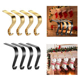 Maxbell 4 Pieces Stocking Hook Multi Uses Sturdy Garland Hook for Holiday Party Xmas Black