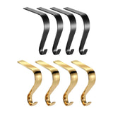 Maxbell 4 Pieces Stocking Hook Multi Uses Sturdy Garland Hook for Holiday Party Xmas Black