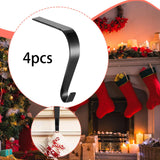 Maxbell 4 Pieces Stocking Hook Multi Uses Sturdy Garland Hook for Holiday Party Xmas Black