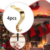 Maxbell 4 Pieces Stocking Hook Multi Uses Sturdy Garland Hook for Holiday Party Xmas Gold
