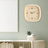Maxbell Wall Clock Art Clock Modern Minimalist Timepiece for Cafe Bar Office Kitchen Yellow