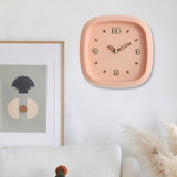 Maxbell Wall Clock Art Clock Modern Minimalist Timepiece for Cafe Bar Office Kitchen Pink