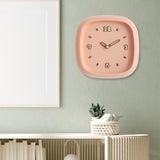 Maxbell Wall Clock Art Clock Modern Minimalist Timepiece for Cafe Bar Office Kitchen Pink