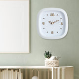 Maxbell Wall Clock Art Clock Modern Minimalist Timepiece for Cafe Bar Office Kitchen White