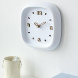 Maxbell Wall Clock Art Clock Modern Minimalist Timepiece for Cafe Bar Office Kitchen White