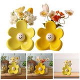 Maxbell Ceramic Vase with Flower Ornamnet Decorative Flower Vase for Wedding Desktop yellow