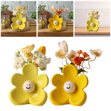 Maxbell Ceramic Vase with Flower Ornamnet Decorative Flower Vase for Wedding Desktop yellow