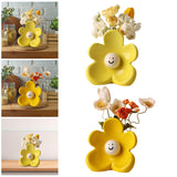 Maxbell Ceramic Vase with Flower Ornamnet Decorative Flower Vase for Wedding Desktop yellow