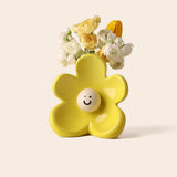 Maxbell Ceramic Vase with Flower Ornamnet Decorative Flower Vase for Wedding Desktop yellow