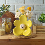 Maxbell Ceramic Vase with Flower Ornamnet Decorative Flower Vase for Wedding Desktop yellow