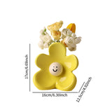Maxbell Ceramic Vase with Flower Ornamnet Decorative Flower Vase for Wedding Desktop yellow