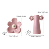 Maxbell 2 Pieces Ceramic Vase Smile Face Design Bud Vase for Bedroom Desktop Wedding pink violet