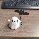 Maxbell Halloween Ghost Statue Cute Art Resin Sculpture for Office Bookshelf Desktop