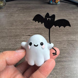 Maxbell Halloween Ghost Statue Cute Art Resin Sculpture for Office Bookshelf Desktop