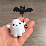 Maxbell Halloween Ghost Statue Cute Art Resin Sculpture for Office Bookshelf Desktop