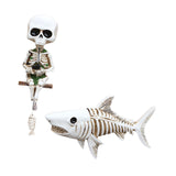 Maxbell 2x Skull Figurine Wall Mount Fishing Skeleton Halloween Decorations for Pond