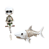 Maxbell 2x Skull Figurine Wall Mount Fishing Skeleton Halloween Decorations for Pond